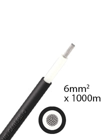 Elettro Brescia 6mm2 single-core DC cable 1000m - Black