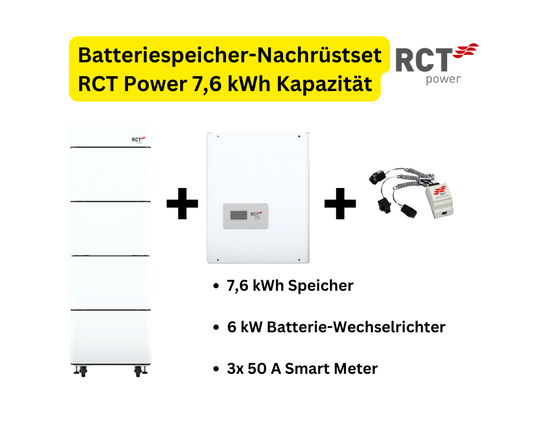 RCT Power Nachrüstset 6kW Batterie-Wechselrichter + 7,6 kWh Batterie