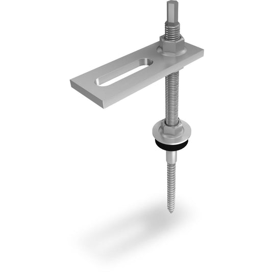 K2 Stockschraube M12x300, vormontiert mit Adapterblech und Faserzementdichtung, für Holz Unterkonstruktion