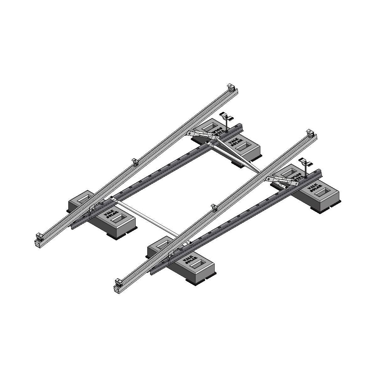 ValkDouble Solarrampensystem für 2 Solarmodule - optimiert für Solaranlagen, zwei Module, stabil und effizient